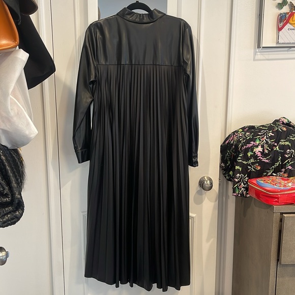 ZARA black leather dress sz M - Picture 3 of 3